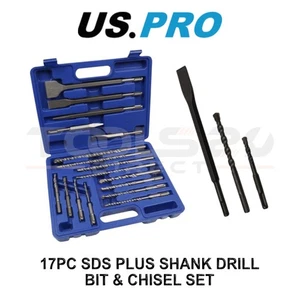 US PRO Tools Set di punte e scalpelli per trapano a gambo 17 pezzi SDS Plus 7208 - Foto 1 di 4