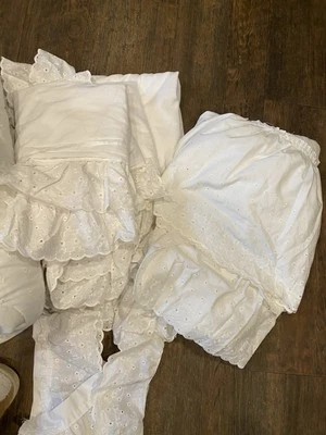 Ropa de cama blanca vintage de encaje JCPenney Felicity Foto 1 de 4