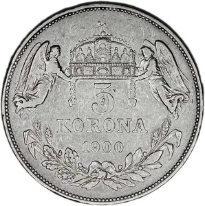 HUNGRÍA moneda 5 Coronas 1900 F+ Elección Fina - Imagen 1 de 7