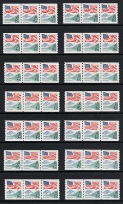 SCOTT#2280, 25c FLAG, SET OF 21 DIFFERENT PLATE NUMBERS. NH. - Image 1 of 2