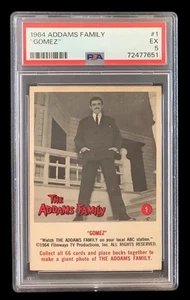 1964 donruss the addams family #1 gomez rc; centered rookie PSA 5 (iAPPEAL) - Picture 1 of 2