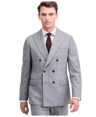 Ted Baker Mens Modern fit Double Breasted Suit Jacket Blazer 42 R Black Plaid - Image 1 of 2