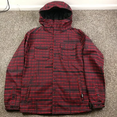 686 夹克 Plexus Clash 软壳羊毛衬里格子红色黑色男式中号 — 第 1/4 张图片