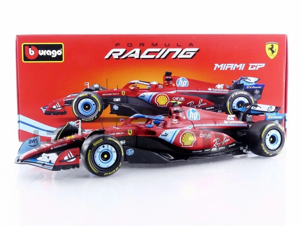 BBURAGO 1/18 - FERRARI SF-24 - MIAMI GP 2024 (C. SAINZ) 16815-S55-MIAMI - Image 1 of 1