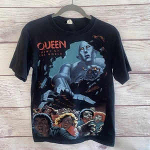 Queen News Of The World Boys T-shirt Size L Black Anvil Tag 2008 B17 - Picture 1 of 8
