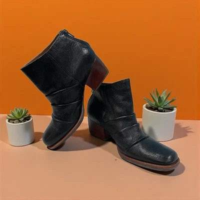 Botines KORK-EASE Korks Kissle Tacón Plegados Cuero Negro Talla 6.5 Foto 1 de 4