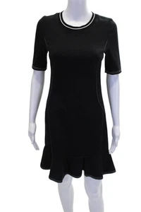 3.1 Phillip Lim Womens Crew Neck Short Sleeve Shift Dress Black Size 2 - Picture 1 of 5