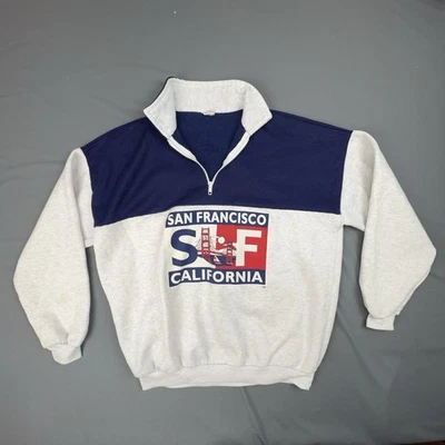 Pullover vintage de San Francisco | Sudadera con media cremallera hecha en Estados Unidos | Estilo años 90 Y2K Foto 1 de 4