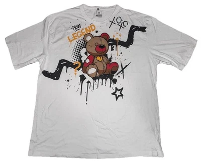 Southpole New Legend Teddy Bear Graphic T-Shirt 6XB White Y2K Streetwear - Image 1 of 4