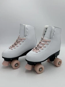 Tuosamtin Roller Skates for Women Faux Leather Retro Quad Roller Skates Size 9 - Picture 1 of 13