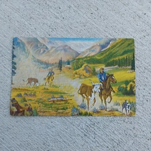 LH Dude Larsen "Lead 'Em Out" 1939 No. 9 Postcard Old Vintage Cowboys Western - Picture 1 of 2