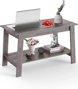 31.49'' Coffee Table 2-Tier Small Living Room Table for Outdoor Home Office - Picture 1 of 30