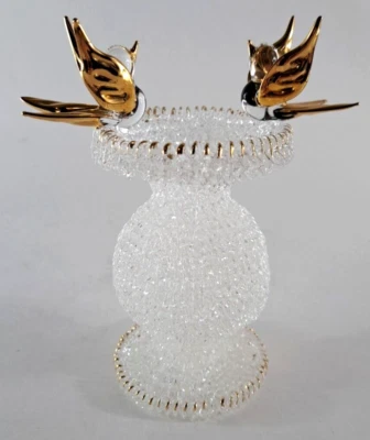 Jarrón de plástico de vidrio dorado pájaros con baño elegante tradicional decorativo audaz Foto 1 de 4