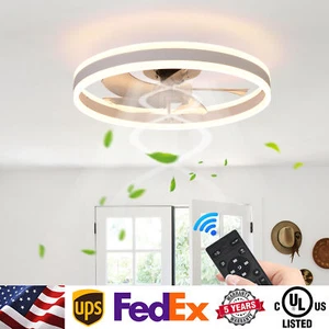 20" Ceiling Fan Light Kit Dimmable Flush Mount LED Lamp Fixture w Remote Control - Picture 1 of 11