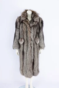 1252 silverfox furcoat fox vintage SIZE S furjacket fur coat Luxury - Picture 1 of 6