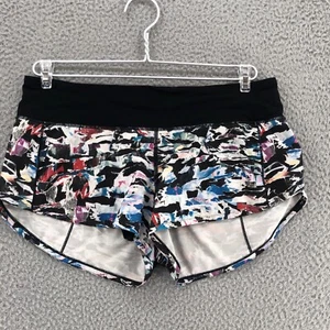 Lululemon Speed Up Shorts Culture Clash Swift Women 6 Black Multi Active Stretch - Picture 1 of 14