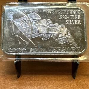 RARE 200th Anniversary ~ 1776 - 1976 ~ 1oz 999 Fine Silver Art Bar - Picture 1 of 5