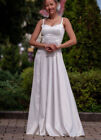 Luxuriöses bodenlanges weißes Kleid: elegant A-Linie Satin Maxi