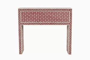 Bone Inlay Console Table Desk Table Living pattern Room Home Décor Furniture - Picture 1 of 11
