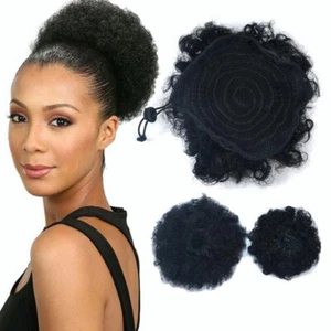 Großer Afro-Ponyschwanz hoher Zug Afro kinky lockig synthetischer Kordelzugverlängerung - Bild 1 von 29