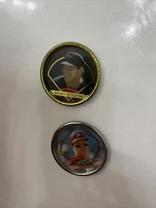 Phillies & Orioles 1990 Sports Coin For Mickey Tettleton & Tom Herr - both Topps - Picture 1 of 2