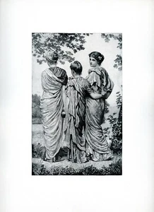 Three Women Waiting To Cross, Albert Moore, 1898 vintage art print - Picture 1 of 4
