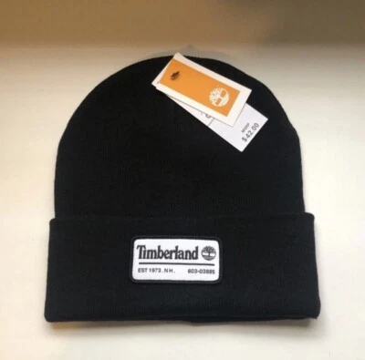 Nuevo Timberland Sombrero Para Hombre Invierno Negro Puños Tejido Gorro Sombrero Informal Exterior Otoño Foto 1 de 4
