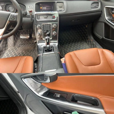 For Volvo S60 V60 2011-2018 5D Carbon Fiber Pattern Interior DIY Trim Decals - Изображение 1 из 4
