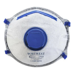 Portwest P223 FFP2 NR D Carbon Valved Dolomite Respirator Disposable Box of 10 - Picture 1 of 3