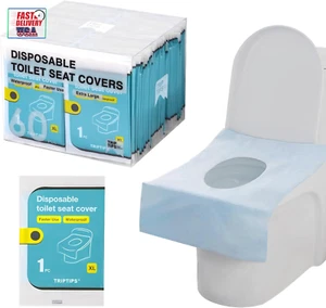 Toilet Seat Covers Disposable Travel Pack 60 Count｜Faster Use-Sticker Free｜Water - Picture 1 of 12