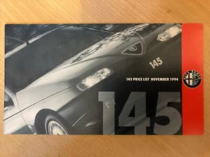 Alfa Romeo 145 Price List - November 1994 - Picture 1 of 4