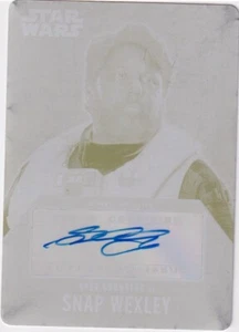 Placa de impresión de autógrafos 2016 Star Wars Evolution Greg Grunberg como Snap Wexley - Imagen 1 de 2