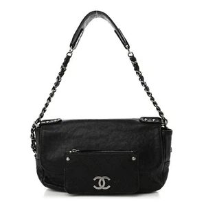 Chanel Glazed Caviar Pocket In The City Shoulder Bag Black - Picture 1 of 10