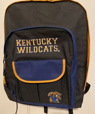 Kentucky Wildcats Backpack by Pyramid Handbags Black Blue Yellow Trim Zips Cover