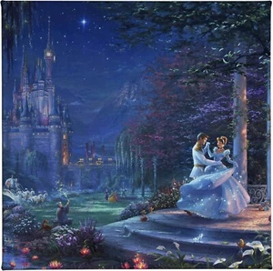 Thomas Kinkade Disney Canvas Wrap 14x14: 87912 Cinderella Dancing - Picture 1 of 4