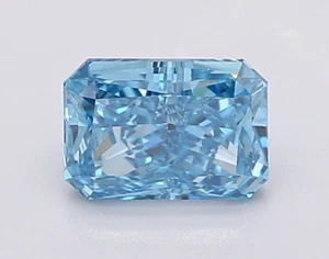 Fancy Vivid Blue Radiant 2.00 Cts VS1 Lab Grown CVD Diamond With Free Shipping - Picture 1 of 10