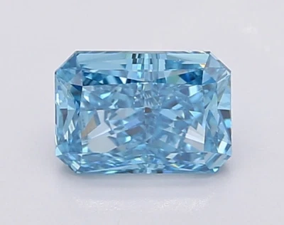 Fancy Vivid Blue Radiant 2.00 Cts VS1 Lab Grown CVD Diamond With Free Shipping - Image 1 of 4
