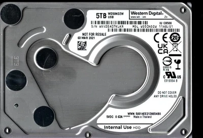 WD50NDZW-11A8JS1 S/N: WXV2E WESTERN DIGITAL 5TB THAILAND MAR 2021 - Image 1 of 2