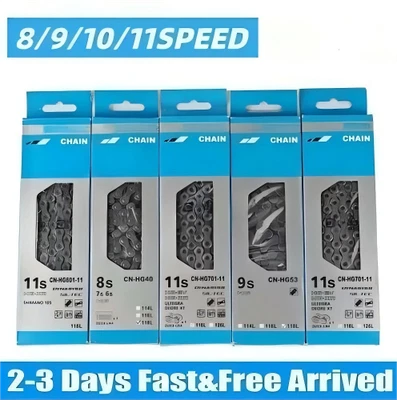 MARKENLOS Shimano MTB Fahrrad 6 7 8 9 10 11 12 Fach Kette 116/126 Glieder HG40/53/54/701-