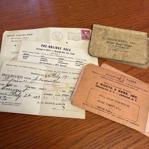Vintage Charge Account Book Lot BROOKLYN NY 1937 1940 J Kurtz J Michaels RENT - Picture 1 of 7