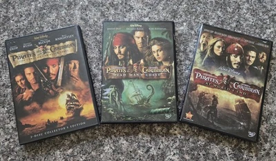 Pirates of the Caribbean-3 DVD Films-Black Pearl+Dead Man's Chest+At World's End — 第 1/4 张图片