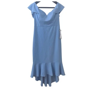 Emerald Sundae Blue Ruffled Midi-Dress - Large - Picture 1 of 11