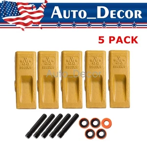 1U3302 1U-3302 Bucket Teeth, 9J2308 Pins, 8E6259 Retainer For J300 Tooth 5PK - Picture 1 of 17