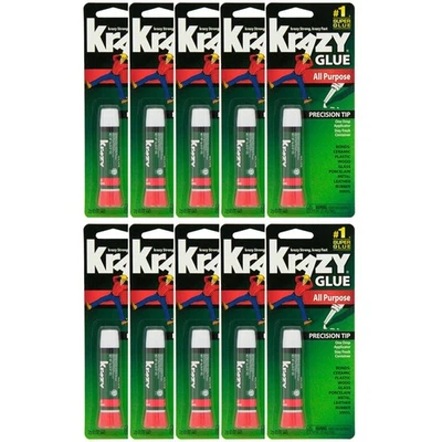 ALLTOPBARGAINS Lot Of 10 Elmers Krazy Glue Original Crazy Super Glue All Purpose Instant Repair