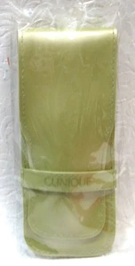 CLINIQUE 3-Piece Mini Makeup Brush Set w/ Green Case Travel Size New - Picture 1 of 4