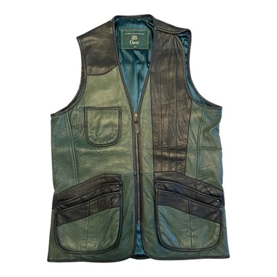Chaleco de safari de campo de caza al aire libre Orvis de cuero - mano izquierda - para hombre L verde negro Foto 1 de 4