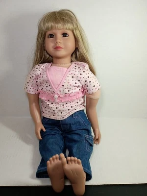 Vintage My Twinn Doll 23" Realistic Blonde Hair Brown Eyes Posable With Outfit - Image 1 of 4