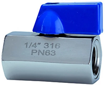 MARKENLOS RIEGLER Mini-Kugelhahn, Edelstahl, IG/IG