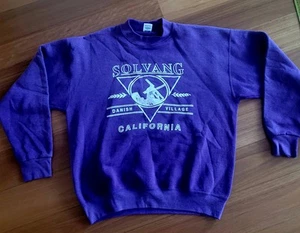 VINTAGE Solvang Danish Village Sweater Men’s XL Purple 90s Made In USA - Picture 1 of 8
