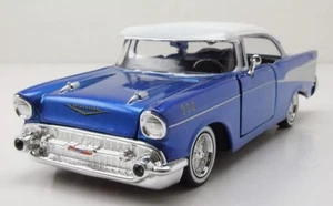 MOTOR MAX, CHEVROLET BelAir 1957 Coupe blau mit weißem Dach, Maßstab 1:24, MM... - Bild 1 von 5